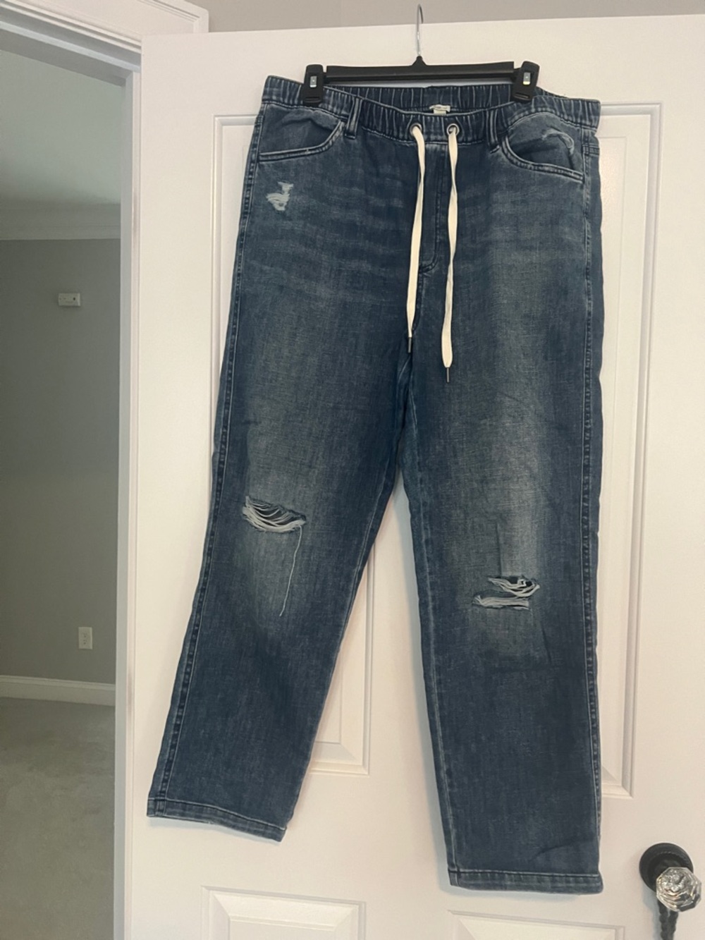 aerie Distressed Drawstring Jeans